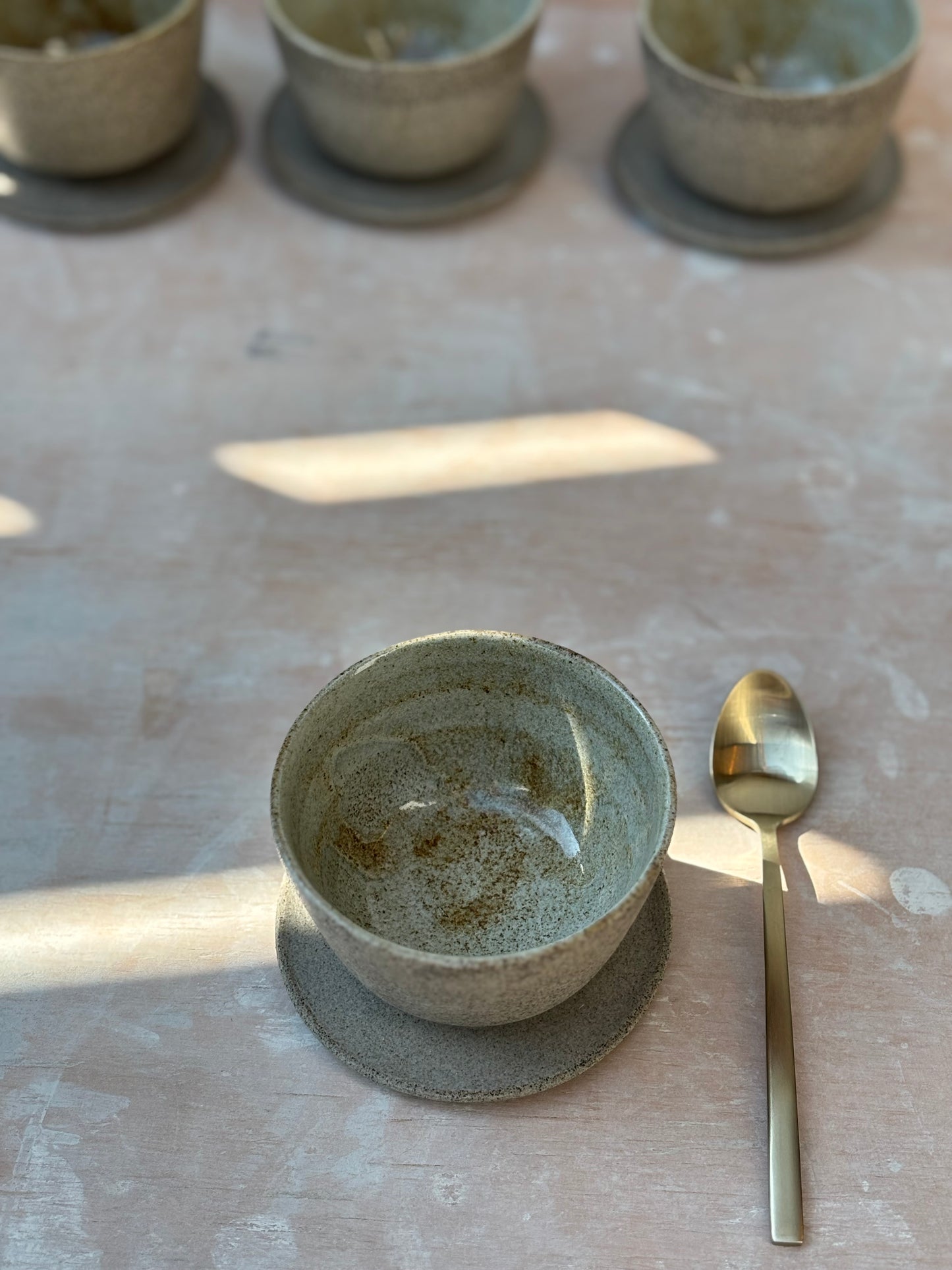 Cup grey/ light blue 130ml with saucer