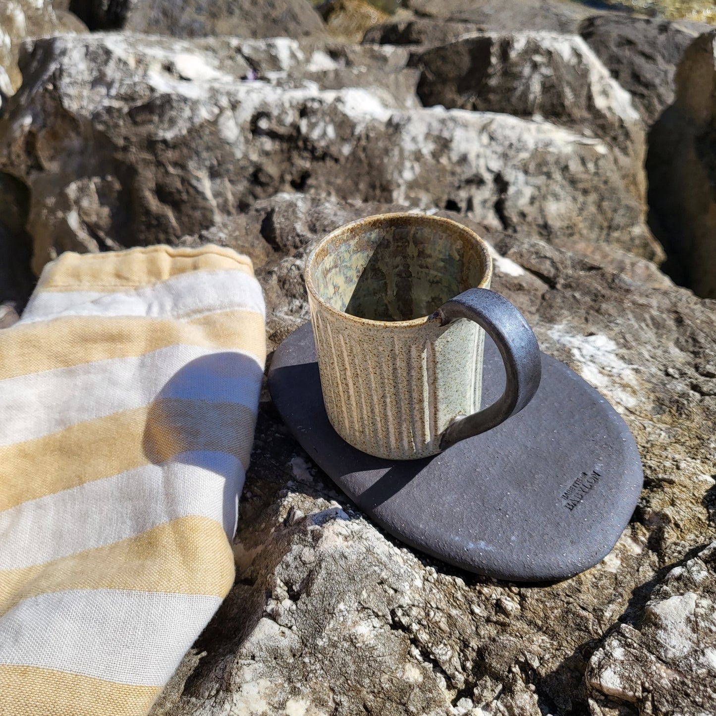 Handmade ceramic cup. Perfect for your morning coffee. Photo Monaco.