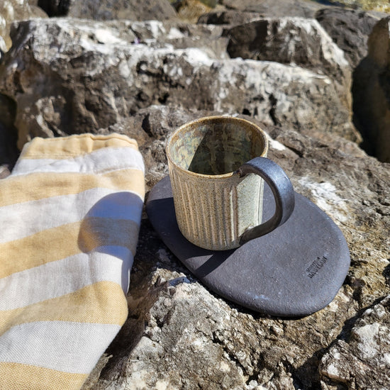 Handmade ceramic cup. Perfect for your morning coffee. Photo Monaco.