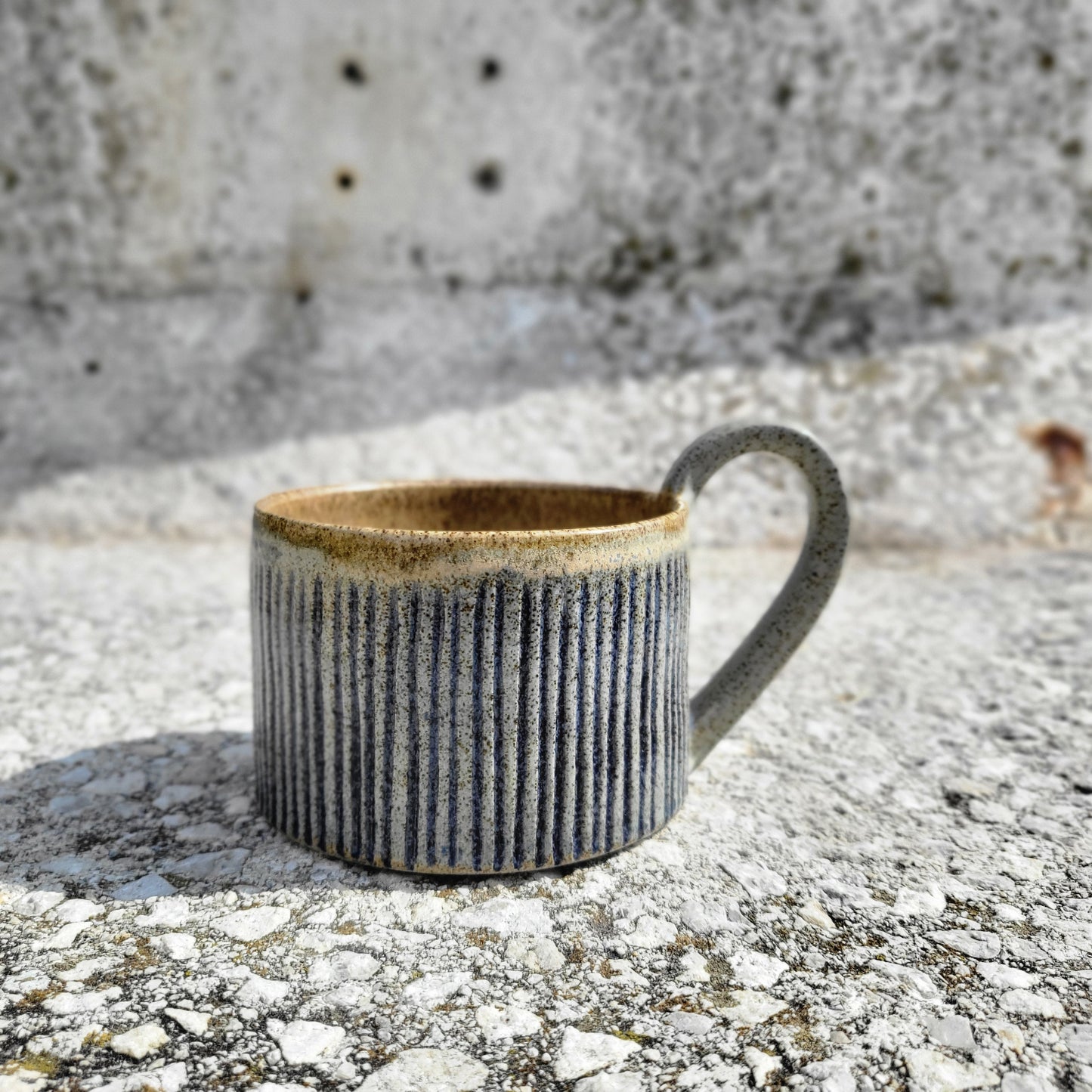 Cup with blue stripes