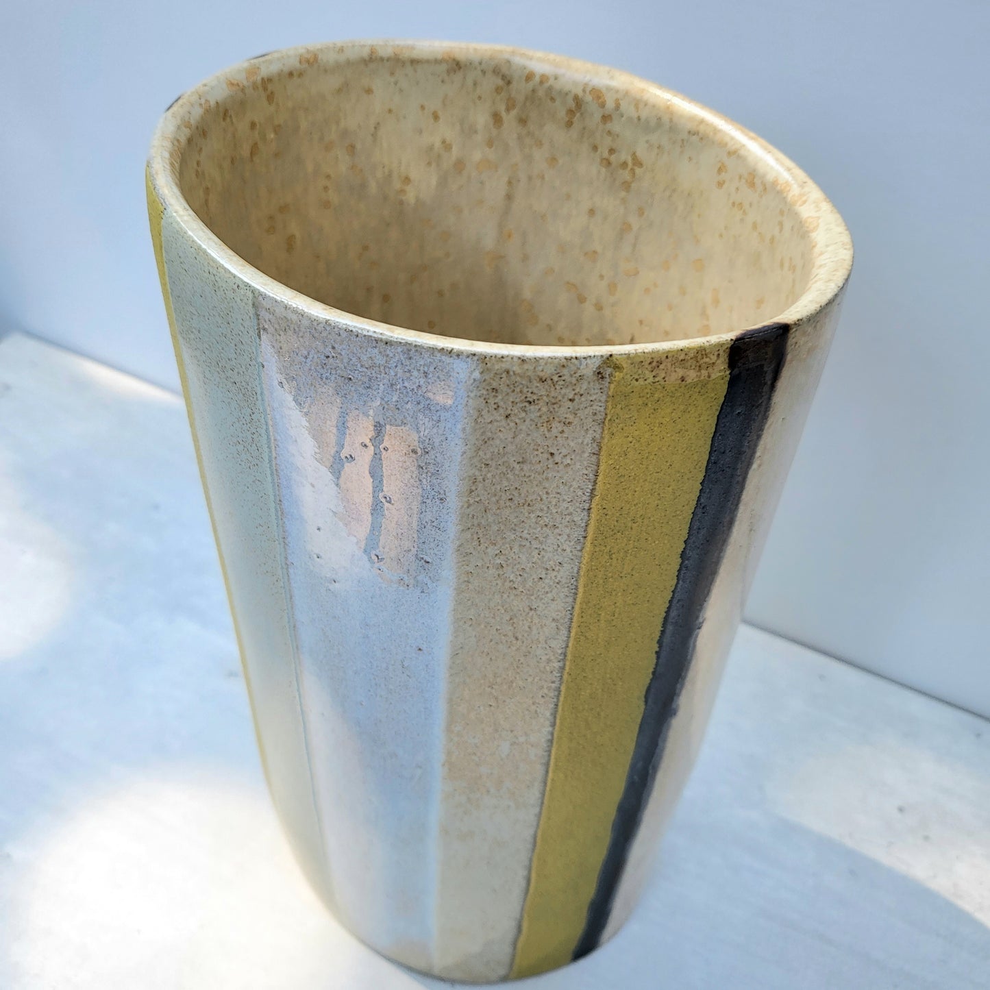 Handbuilt Vase stripes