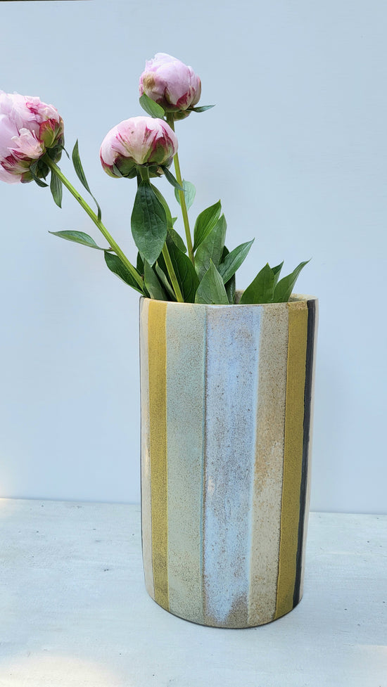 Handbuilt Vase stripes