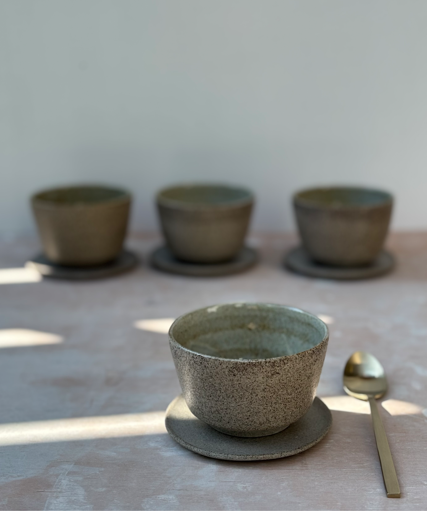 Cup grey/ light blue 130ml with saucer